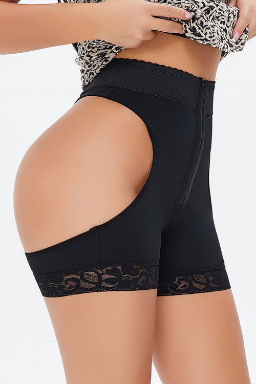 Lace-Detail Hook-and-Eye Shaping Shorts