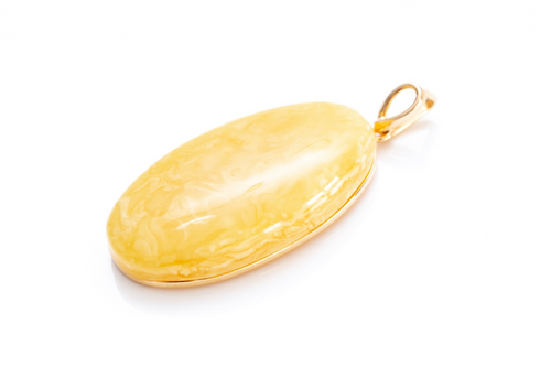 Opulent Gold Plated Butterscotch Amber Pendant