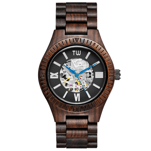 Luxury Black Sandalwood Automatic Timepiece