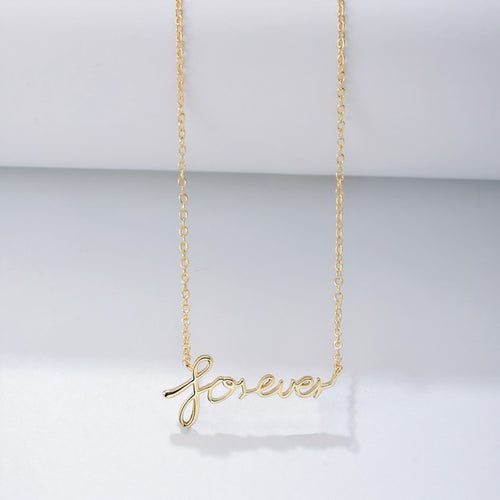 Opulent 18K Gold-Plated "Forever" Necklace