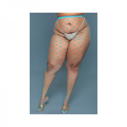 Turquoise Queen Fishnet Pantyhose: Stand Out Bold!