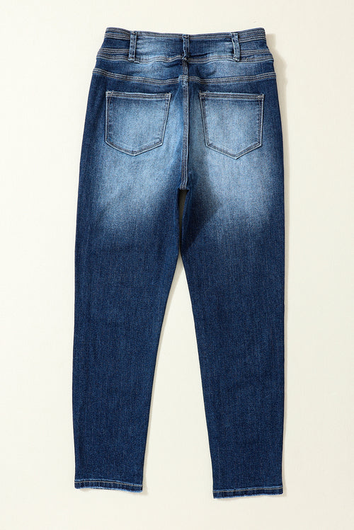 Blue Vintage High Waist Skinny Jeans: Super Chic!
