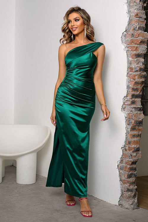 Luxe Elegance: One-Shoulder Ruched Maxi Dress