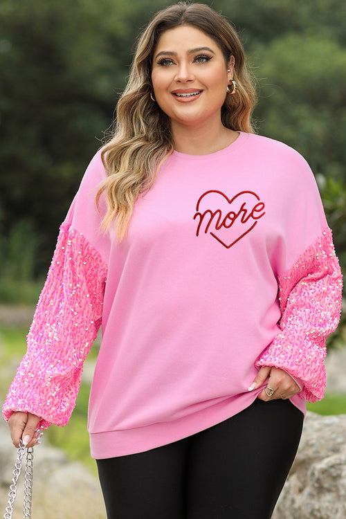 Enchanted Love Sequin Sweatshirt: Romantic Sparkle 🌹💖