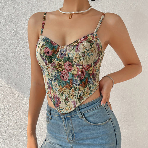 Women's Retro Floral Camisole: Spring's Mood Booster
