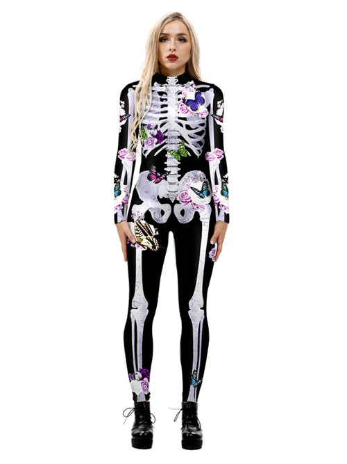 Spooky Chic: Luxe 3D Halloween Jumpsuit