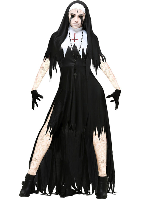 Luxurious Halloween Nun & Vampire Cosplay Costume
