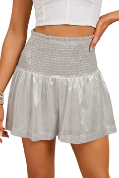 Shine in Style with Metallic Charm High Waist Shorts!