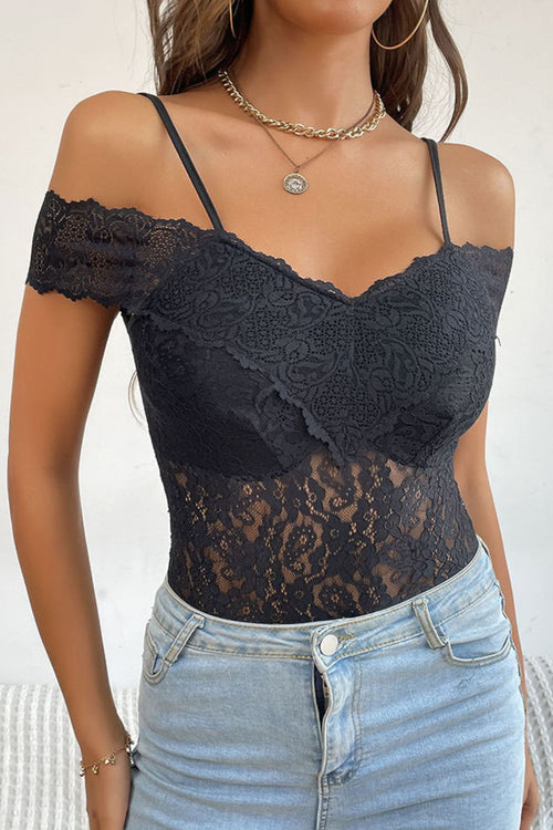 Luxe Lace Cold-Shoulder Bodysuit