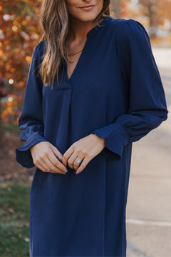 Elegant Green Shirt Dress with Ruffled Sleeves