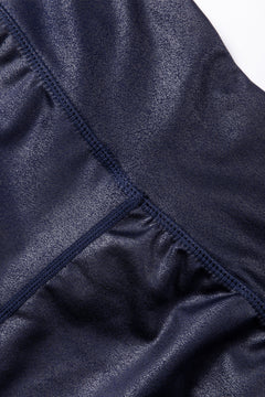 Navy Blue Sass Leather Leggings: Must-Have Chic!