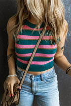 Pink Stripe Charming Cropped Knit: Be Chic!