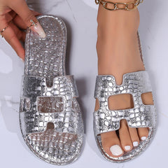 Opulent Crocodile Leather Elegance Sandals