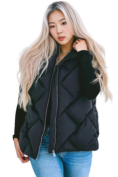 Stay Cozy & Stylish in Hooded Vest: Black