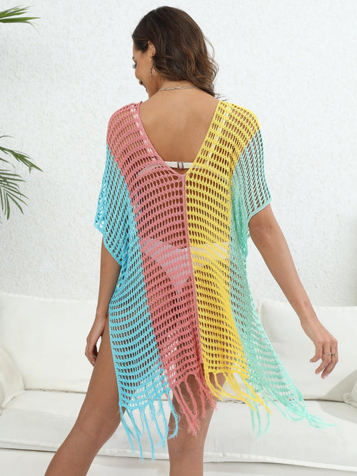 Enchanted Sunset Dream: Graceful Fringe Cover-Up