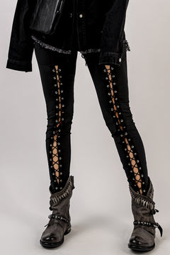 Lace-Up Black Grommet Leggings: Edgy Comfort Style