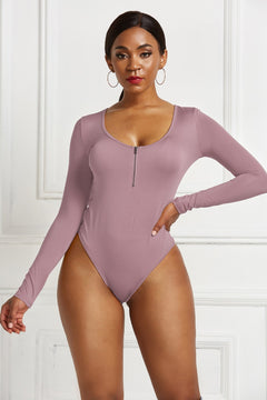 Elegant Sheer Zip Bodysuit: Luxury Redefined