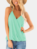 Opulent Surplice Spaghetti Strap Top