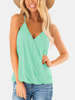 Opulent Surplice Spaghetti Strap Top