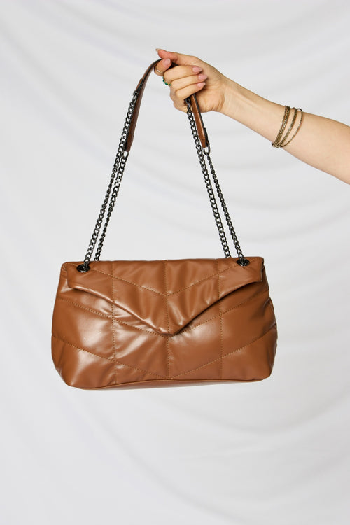 The Ethical Elegance: Faux Leather Chain Handbag