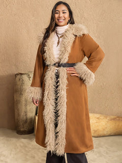 Enchanted Winter Embrace: Luxurious Plus Size Coat