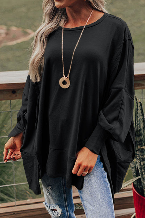 S Brand Black Patchwork Oversized Top