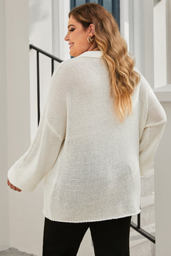 Charming Embrace Whimsical Polo Sweater in Beige