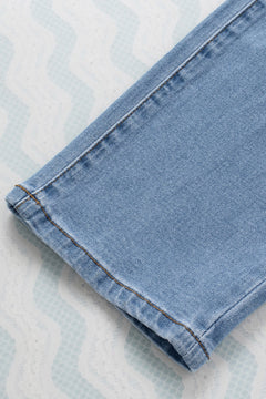 Sky Blue Chic Buttoned Pockets Jeans