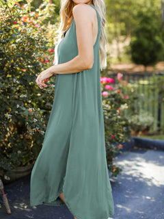 Opulent V-Neck Midi Tank Dress