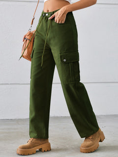 Effortlessly Chic Drawstring Cargo Jeans for All!