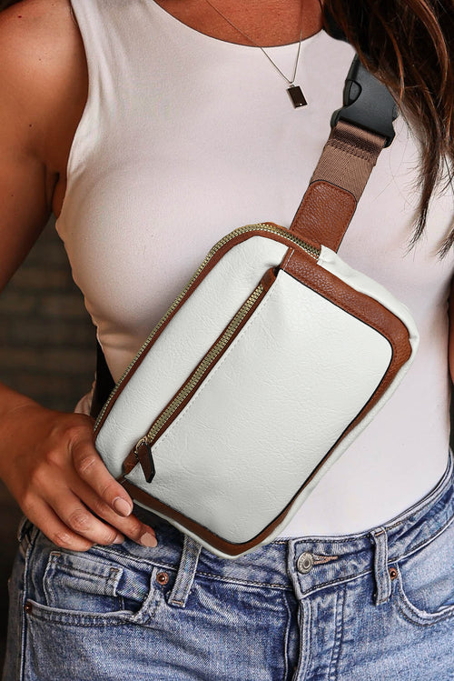 Chic White Mini PU Leather Crossbody Bag: A Bard's Delight