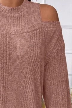 Stay Stylishly Warm with Cold Shoulder Sweater