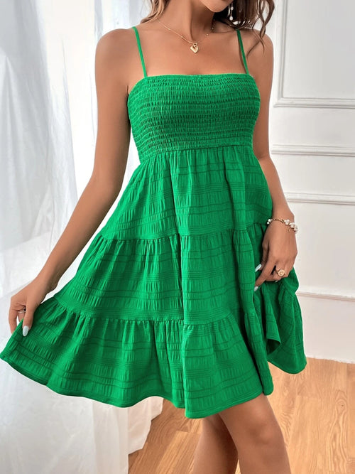 Elegant Smocked Tiered Dress for Effortless Chic