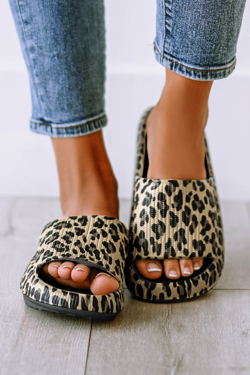 Pink Leopard Elegance Luxury Slip-On Slippers