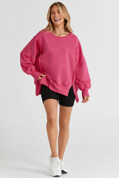 Luxurious Comfort Slit Sweatshirt: Effortlessly Cool Style