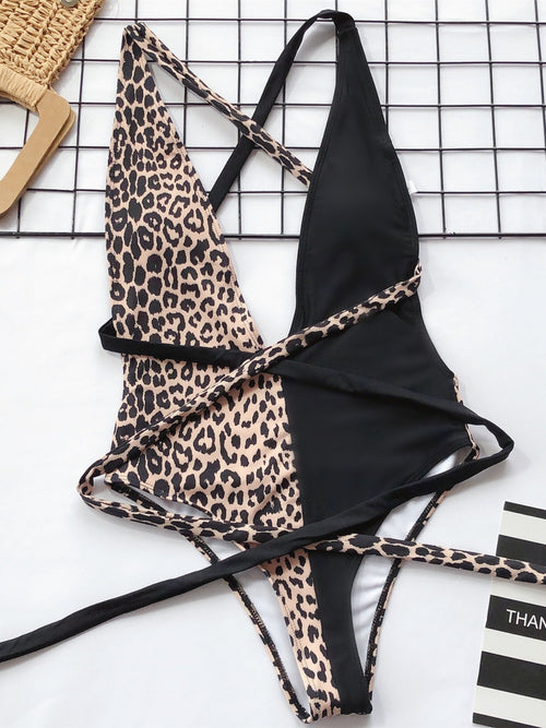 Leopard Love Plunge Swimsuit: Radiate Wild Confidence.