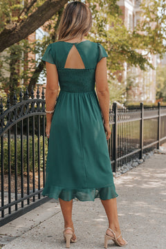 Sophisticated Sea Green Elegance Midi Dress