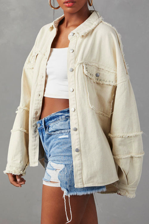 White Frayed Denim Jacket: Your Autumn Must-Have!