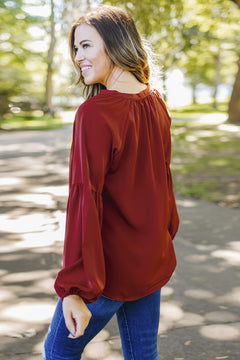 Chic & Versatile Ruched Sleeve Blouse