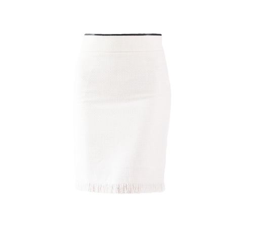 Effortlessly Elegant Luxe White Tweed Mini Skirt