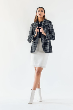 Effortlessly Elegant Luxe White Tweed Mini Skirt