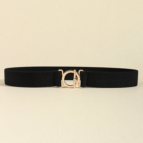 Elegant PU Toggle Clasp Elastic Belt: A Refined Adornment.