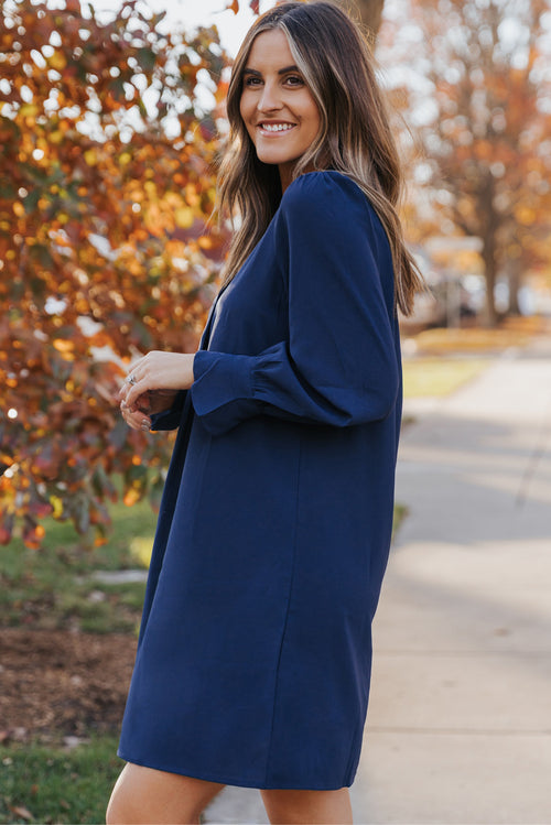 Elegant Green Shirt Dress with Ruffled Sleeves