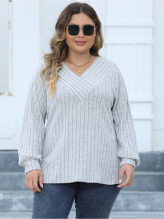 Enchanted Elegance Ribbed V-Neck Sweater 💖