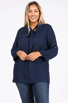 Sultry Secret Plus Size Tie V-Neck