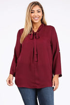 Sultry Secret Plus Size Tie V-Neck