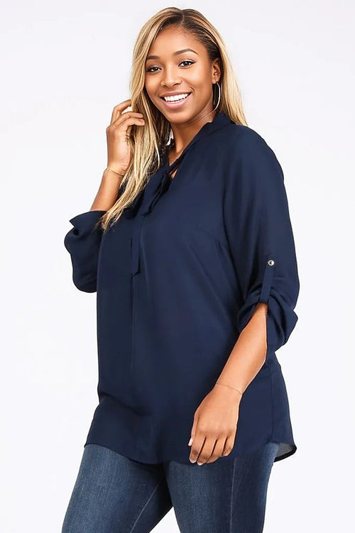 Sultry Secret Plus Size Tie V-Neck