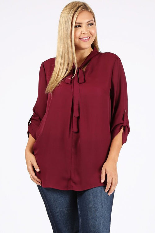 Sultry Secret Plus Size Tie V-Neck