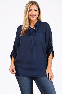 Sultry Secret Plus Size Tie V-Neck