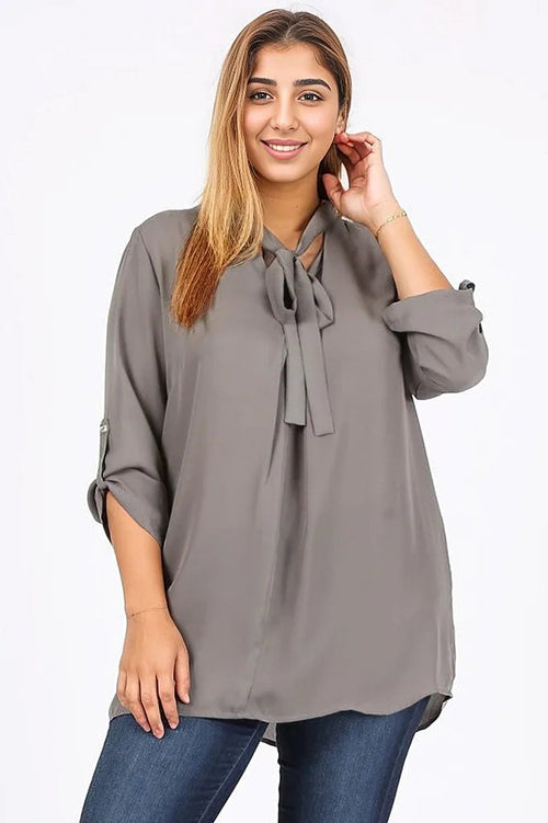 Sultry Secret Plus Size Tie V-Neck